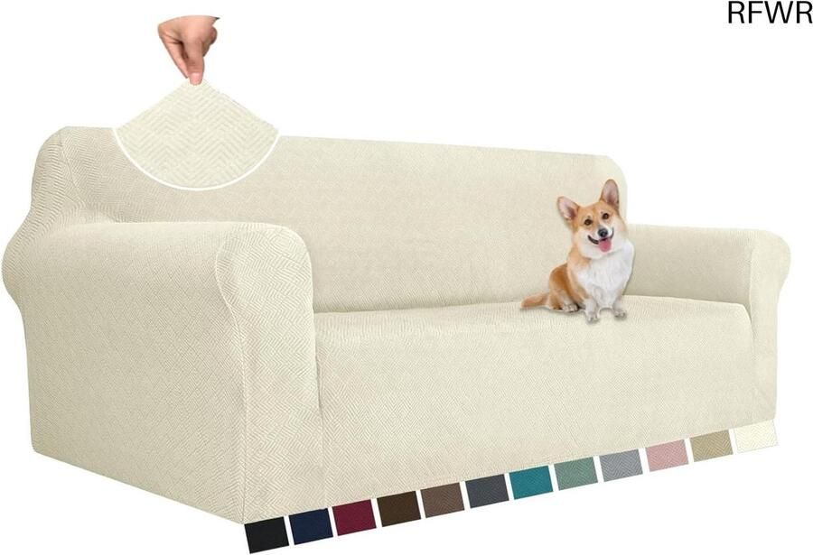 RFWR Rekbare Bankhoes 3 Zits Elastische Meubelhoes voor Woonkamer Krasbestendig en Antislip