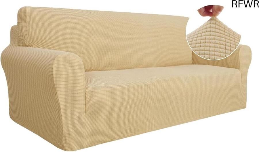RFWR Rekbare Bankhoes 3 Zits voor Woonkamer Universele Elastische Sofahoes met Anti-slip