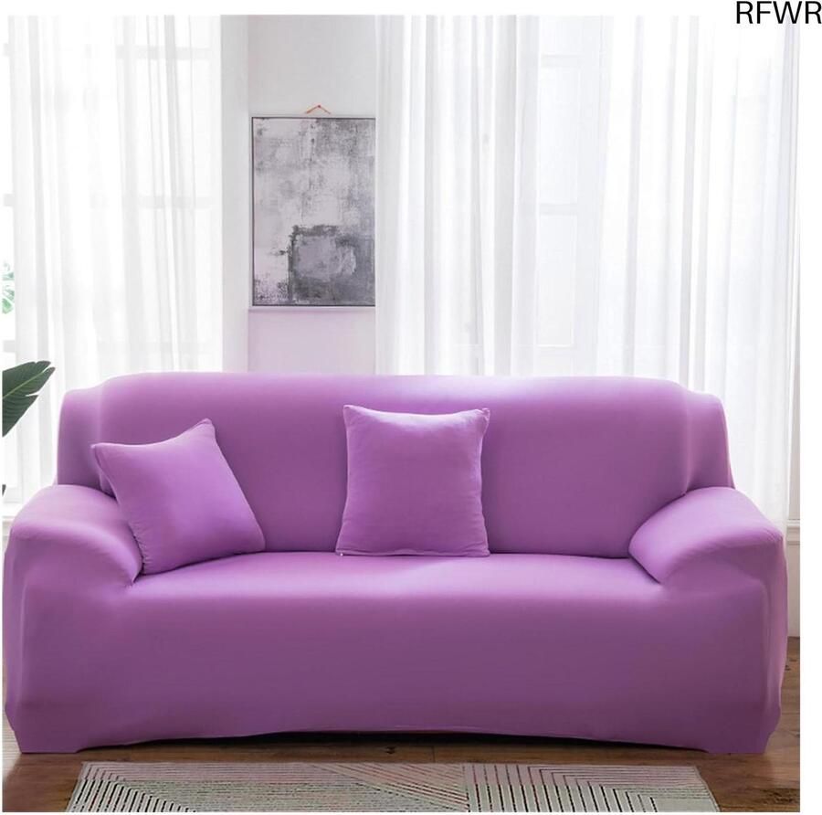 RFWR Rekbare bankhoes voor 1 2 3 en 4-zits banken in effen kleur Ademend en antislip