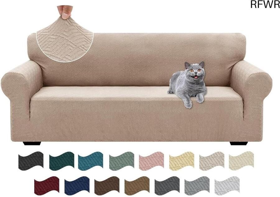 RFWR Rekbare Bankhoes Voor 3 Zits Bank Krasbestendig En Antislip