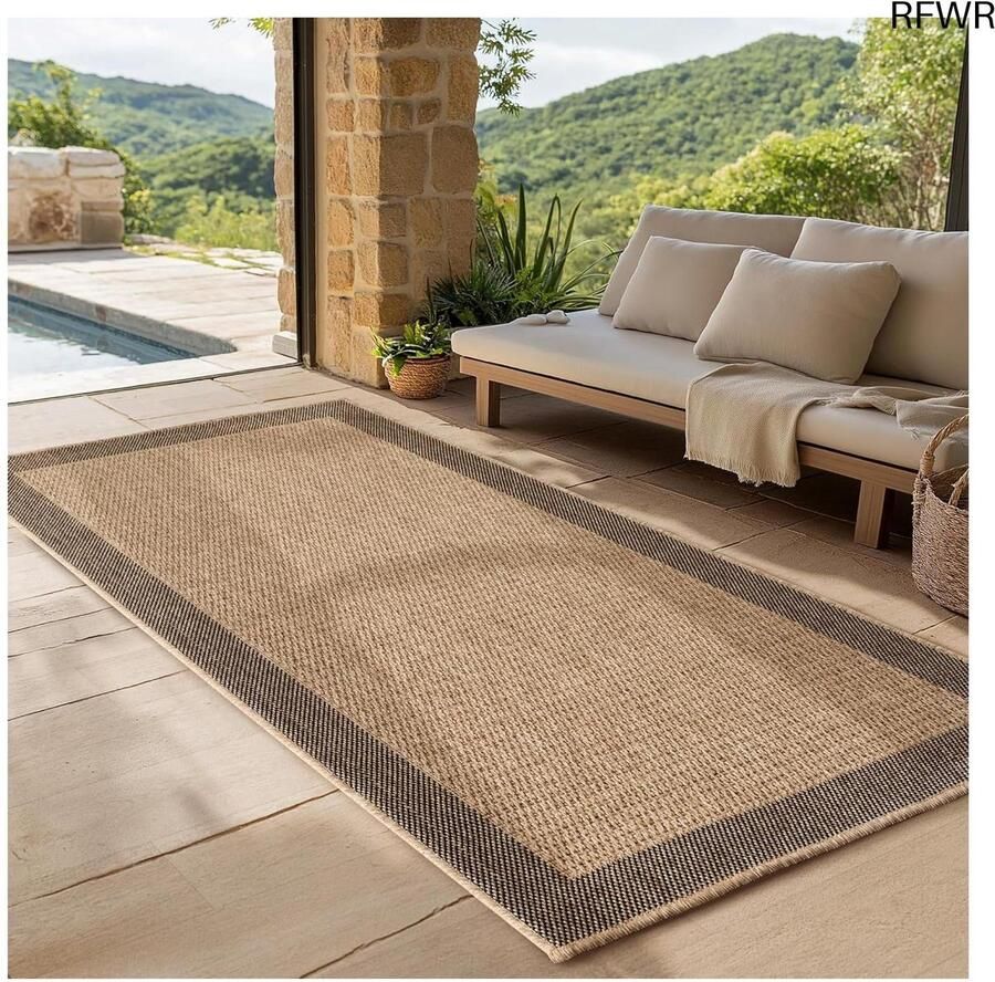 RFWR Robuust en Onderhoudsvriendelijk Vloerkleed voor Binnen en Buiten – Jute-Look 80x150 cm