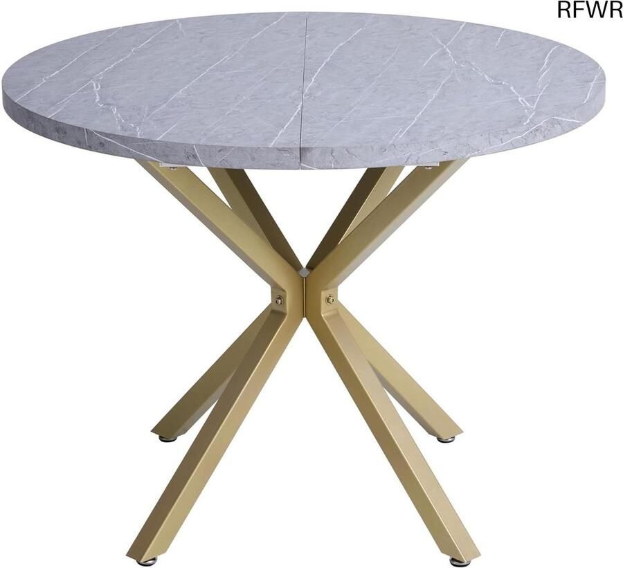 RFWR Ronde eettafel 100 cm met stabiele X-vormige poten voor kleine ruimtes