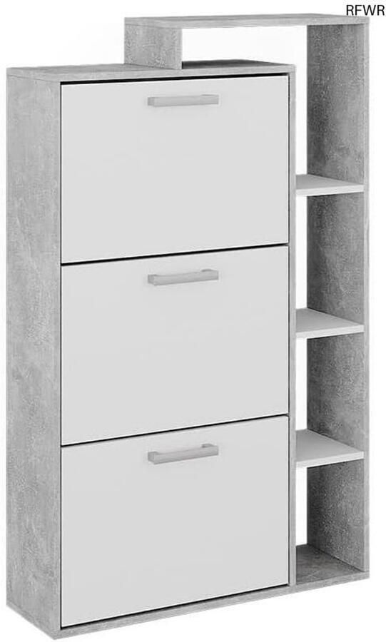 RFWR Ruimtebesparende Schoenenkast met 3 Compartimenten 80 x 128 3 cm