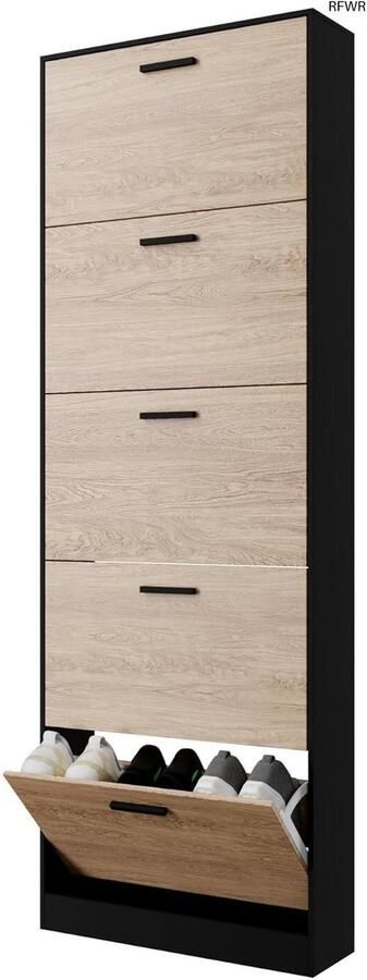 RFWR Schoenenkast voor 24 paar – Modern Scandinavisch design voor entree en hal – Ruimtebesparend en eenvoudige montage