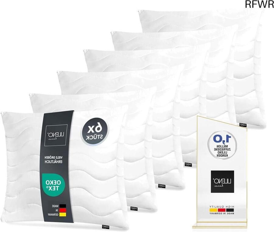 RFWR Set van 6 Hoofdkussens 30 x 30 cm Wasbaar Aanpasbaar en Anti-allergisch voor Bed en Sofa