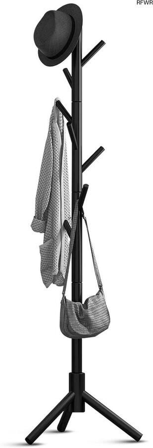 RFWR Staande Kapstok 175 cm Houten Garderoberek met 8 Haken Verstelbaar en Duurzaam