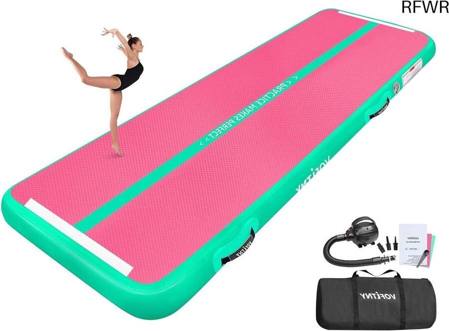 RFWR Stevige Opblaasbare Gymnastiekmat 6 10 13 16 20ft voor Thuis en Sportschool