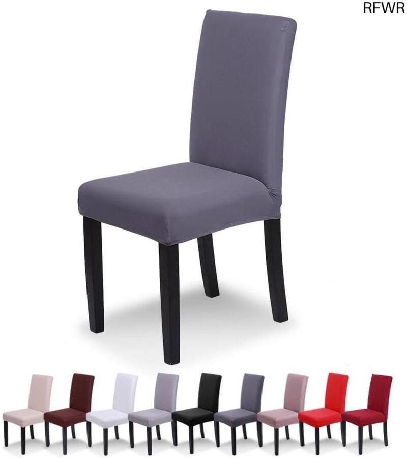 RFWR Stoelhoezen 6-delig voor Eetkamer Universele Pasvorm Stretchmateriaal en Gemakkelijk Schoon te Maken Ideaal voor Feestelijke Decoratie