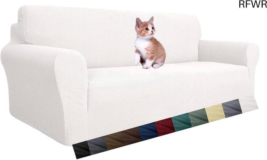 RFWR Super Stretch Zetelhoes voor 3 Zitsbanken Op maat gemaakte Jacquard Spandex Meubelbeschermer