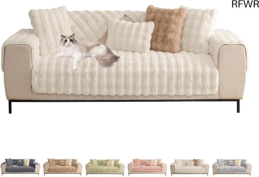 RFWR Universele bankhoezen voor 1 tot 4 zits banken zachte en comfortabele meubelbescherming