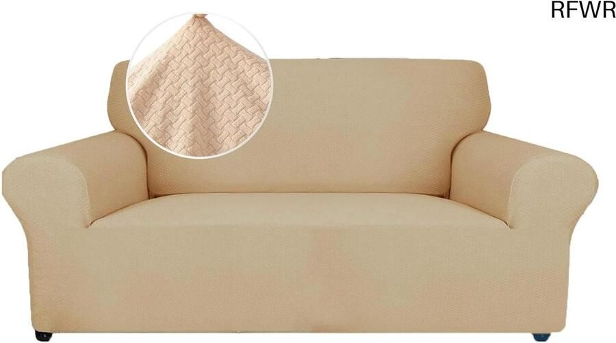 RFWR Universele Elastische Bankhoes 2 Zits Krasbestendige Sofahoes voor Binnen met Antislip en Complete Bescherming