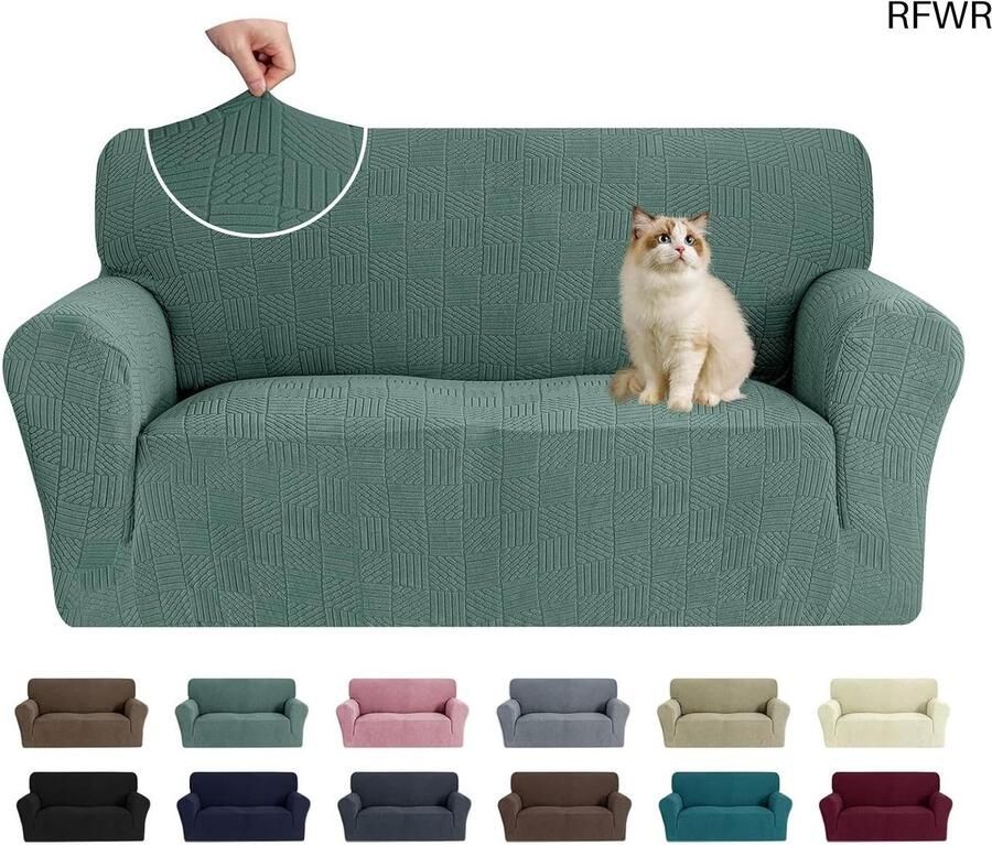 RFWR Universele Rekbare 2 Zits Bankhoes met Antislipschuim – Vuilafstotend en Wasbaar – Perfecte Pasvorm voor Woonkamer