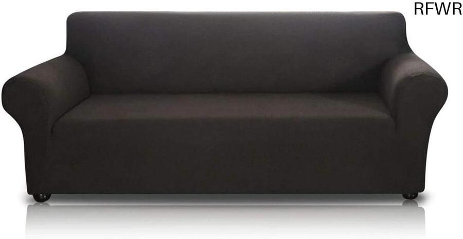 RFWR Universele Stretch Bankhoes voor 3-zitsbank Antislip Kreukvrij en Machinewasbaar Zwart