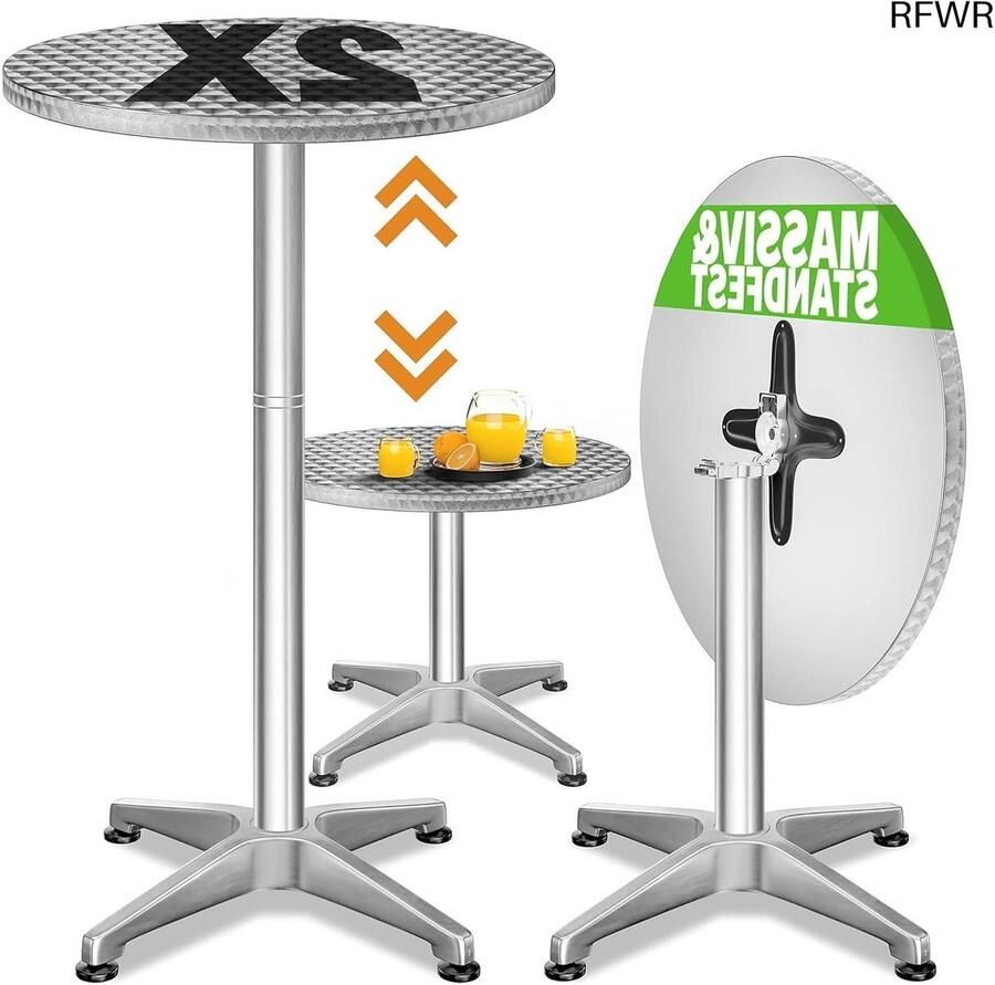 RFWR Verstelbare Inklapbare Statafel Set Perfect Voor Feestjes En Buiten Gebruik