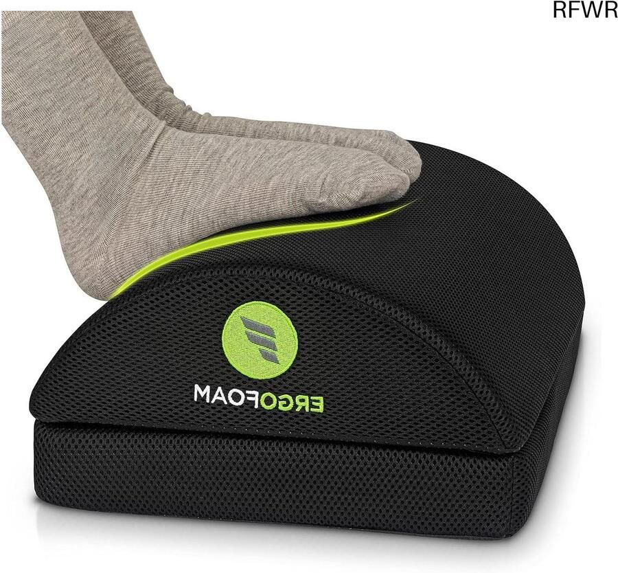 RFWR Verstelbare Voetenbank voor Extra Hoogte Premium Voetensteun voor Onder Bureau Ergonomische Voetsteun bij Rug- Knie en Lumbale Pijn Voetsteun Schommel (Zwart)