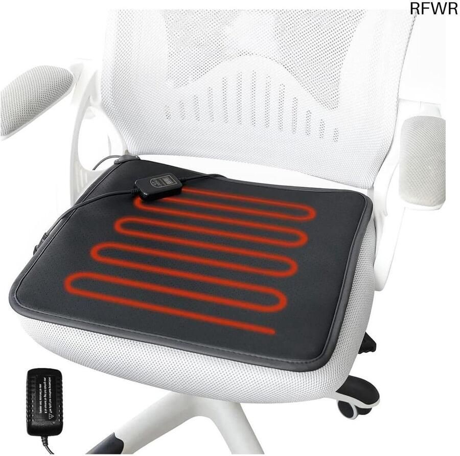 RFWR Verwarmingskussen voor bureaustoel Leren Universeel met Automatische Uitschakeling en Intelligente Temperatuurregeling