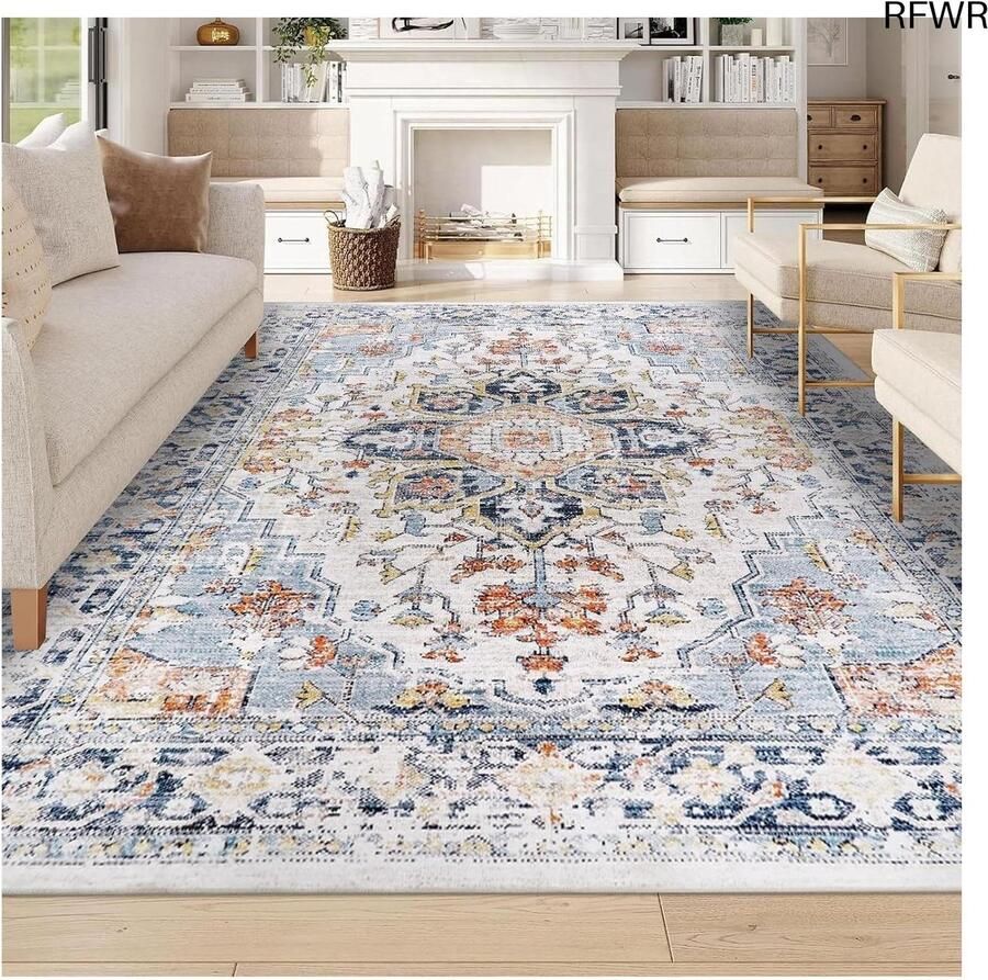 RFWR Vintage Wasbaar Tapijt 160x230cm Antislip voor Woonkamer Slaapkamer Kinderen