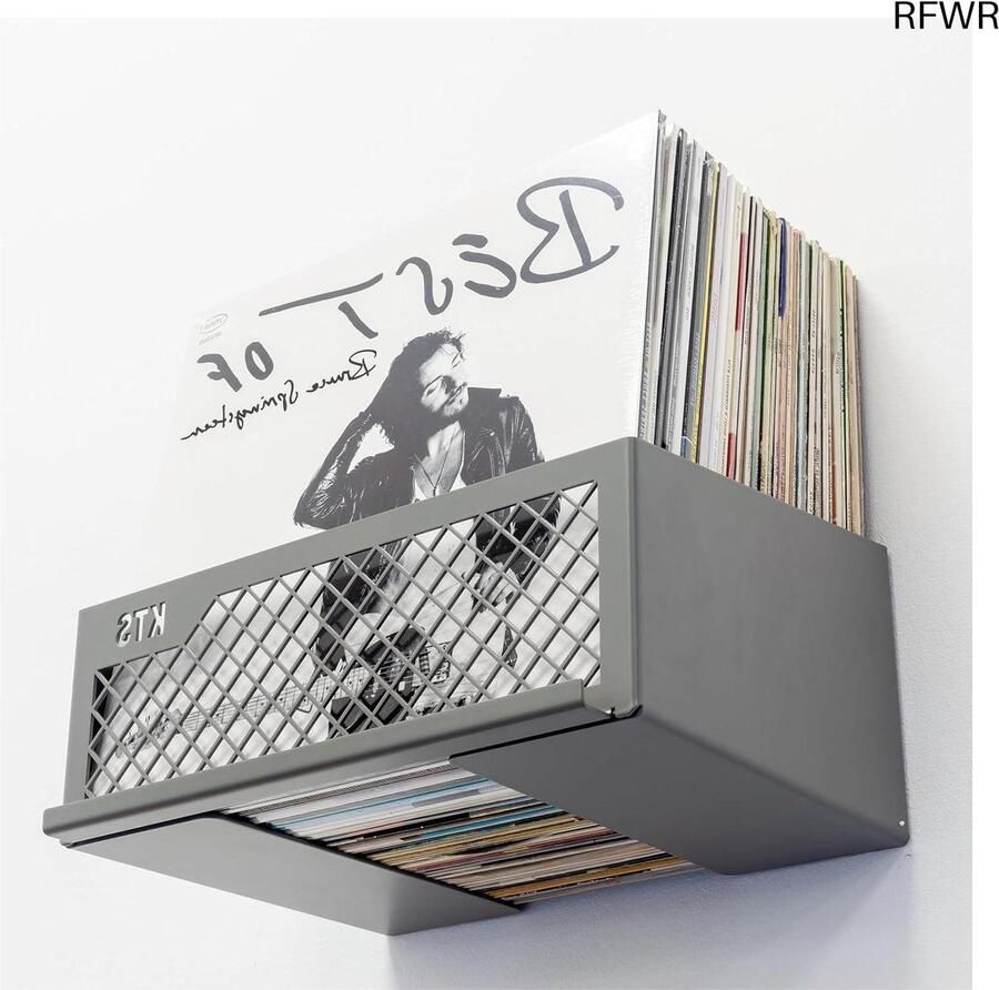 RFWR Vinyl Platen Wandplank voor 100 LP's Ruimtebesparende Muurbevestiging en Decoratieve Recordhouder