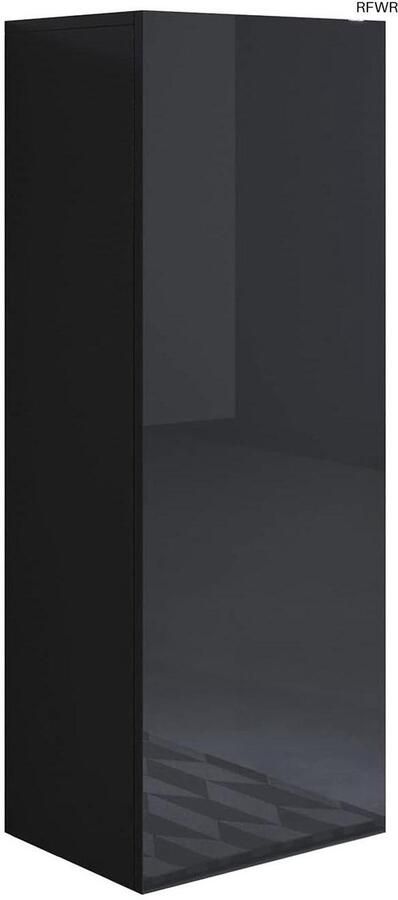 RFWR Vitrinekast voor Woonkamer Eetkamer Slaapkamer Hangend Model 40x126x29 cm Zwart