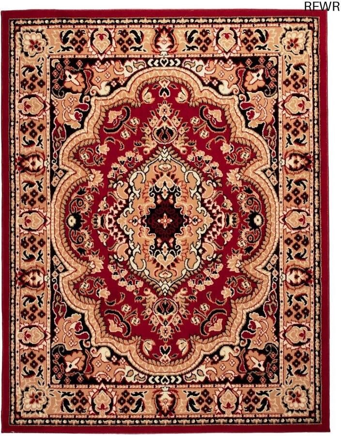 RFWR Vloerkleed Traditioneel Oriëntaals Tapijt met Klassiek Patroon voor Woonkamer Slaapkamer Eetkamer OEKO-TEX Gecertificeerd 80x150 cm Rood