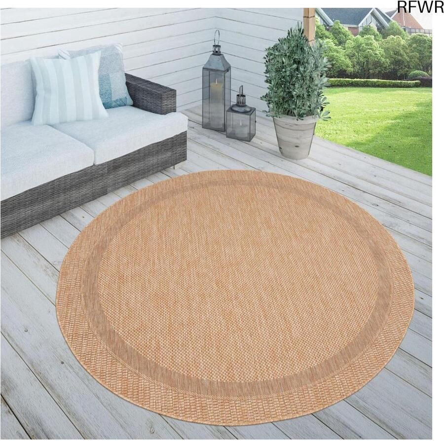 RFWR Vloerkleed voor Binnen en Buiten Beige Tuin Tapijt 80 cm