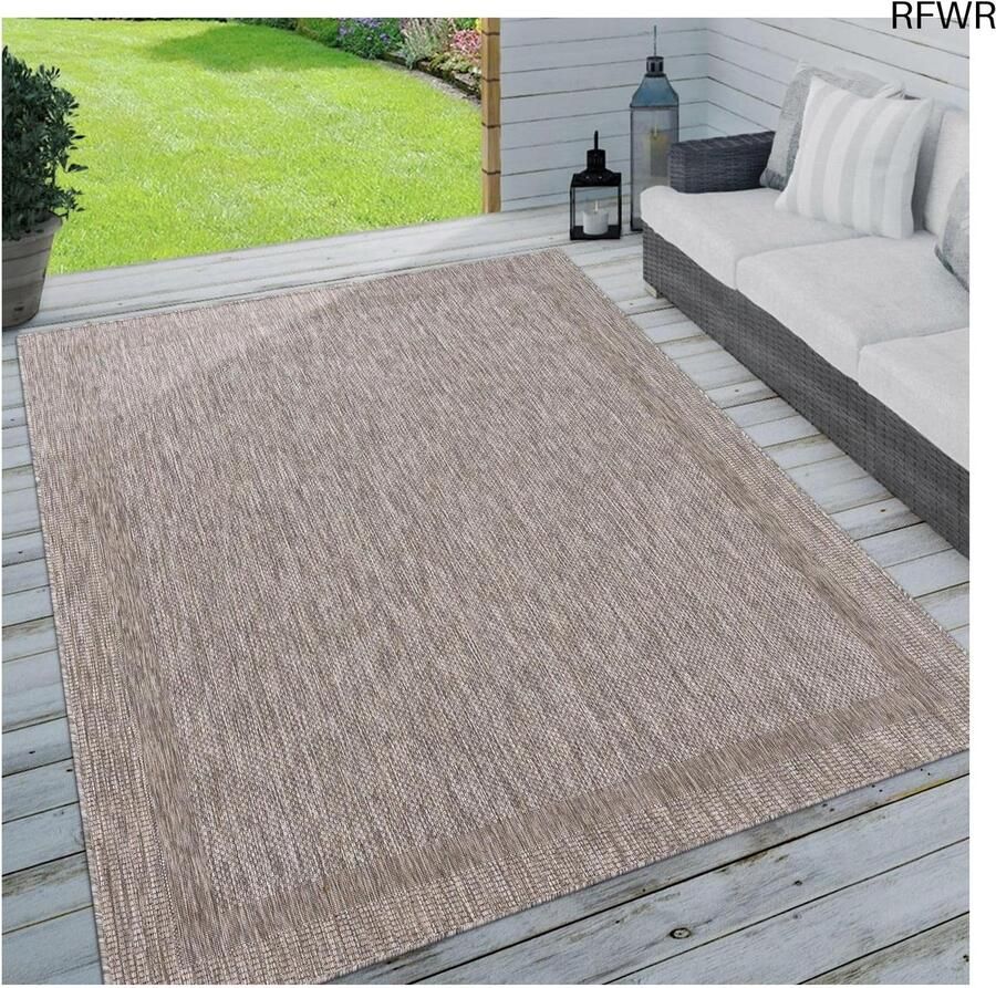 RFWR Vloerkleed voor Binnen en Buiten Effen Beige Tuin Tapijt 240x340 cm