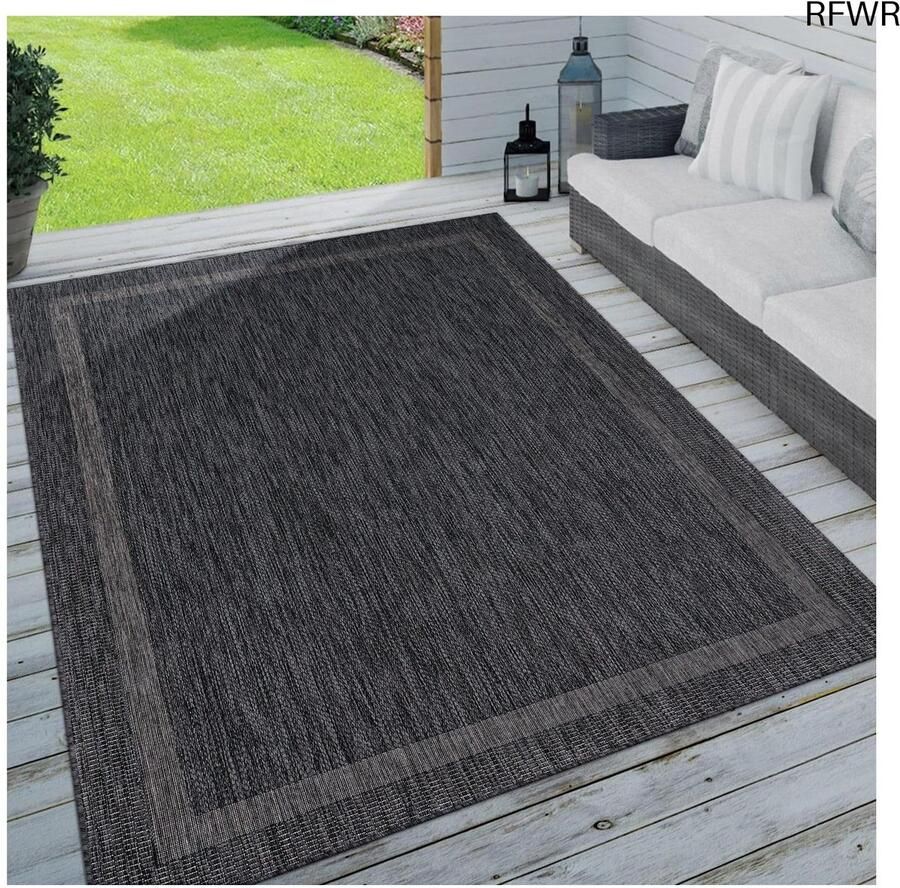 RFWR Vloerkleed Voor Binnen En Buiten Grijs Antraciet 240x340 cm