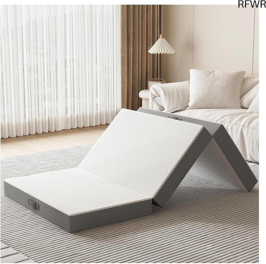 RFWR Vouwmatras 10 cm Driebladige Opvouwbare Gastenmatras voor Reizen en Camping
