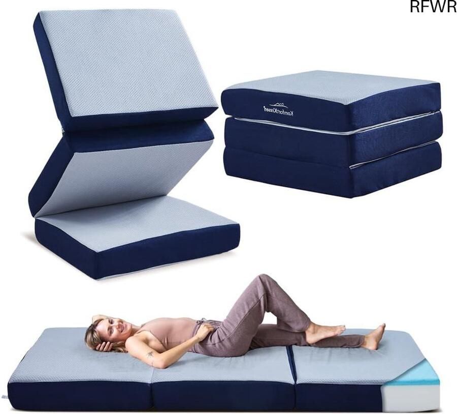 RFWR Vouwmatras voor Volwassenen 3-delige Opvouwbare Gastenmatras 15 cm Diks Ideaal voor Thuis en Reis