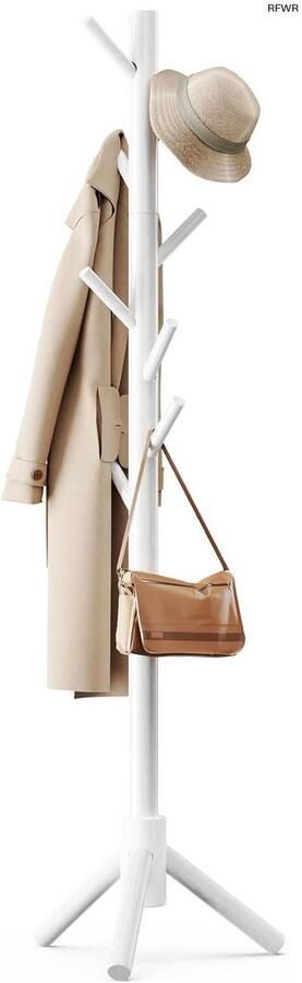 RFWR Vrijstaande Kapstok Met Verstelbare Hoogte en 8 Haken Stevig en Stijlvol Ontwerp voor Thuis en Kantoor