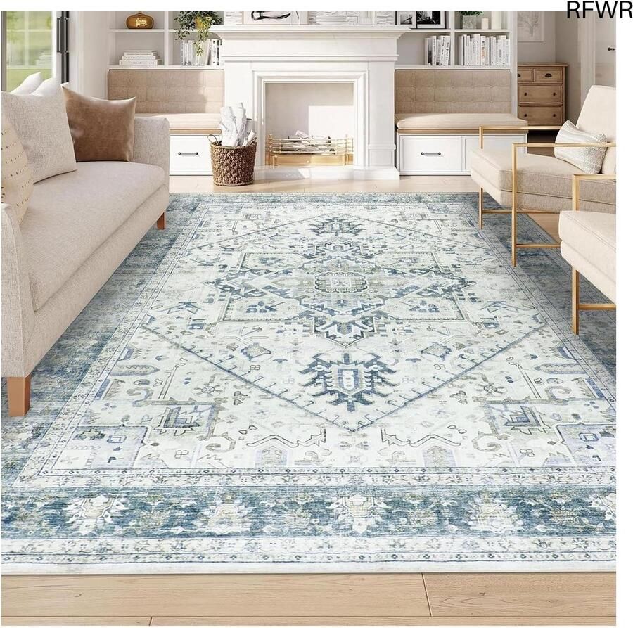 RFWR Wasbaar Vintage Tapijt 160x230cm Antislip en Zacht voor Woonkamer Slaapkamer