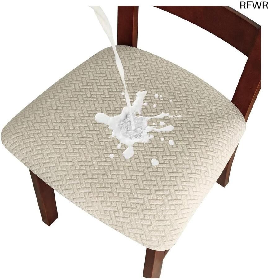 RFWR Waterdichte eetkamerstoelhoezen Set van 2 Wasbare Jacquard Stretch Beschermers