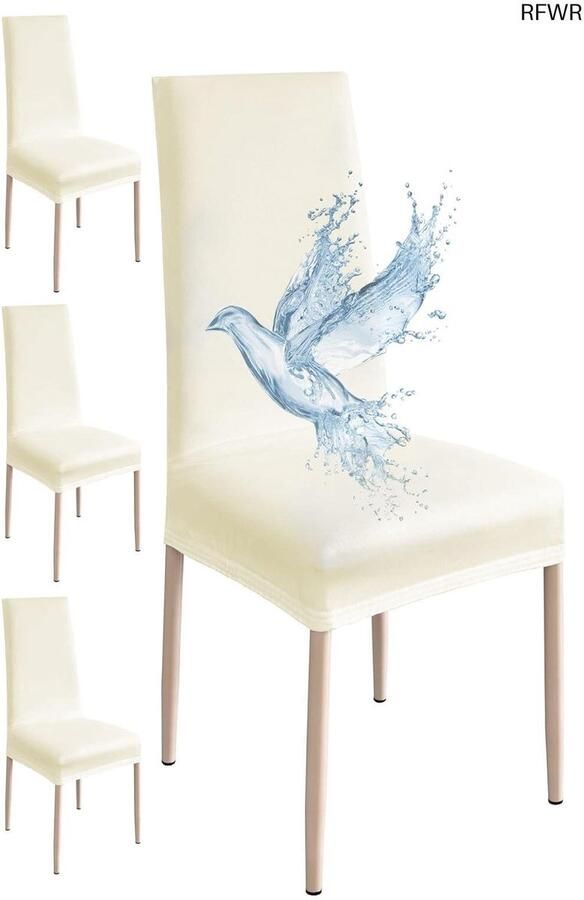 RFWR Waterdichte Stoelhoezen 4-delig Eetkamerstoelhoes Universele en Rekbare Stoelhoes Eenvoudig te Installeren en Onderhouden