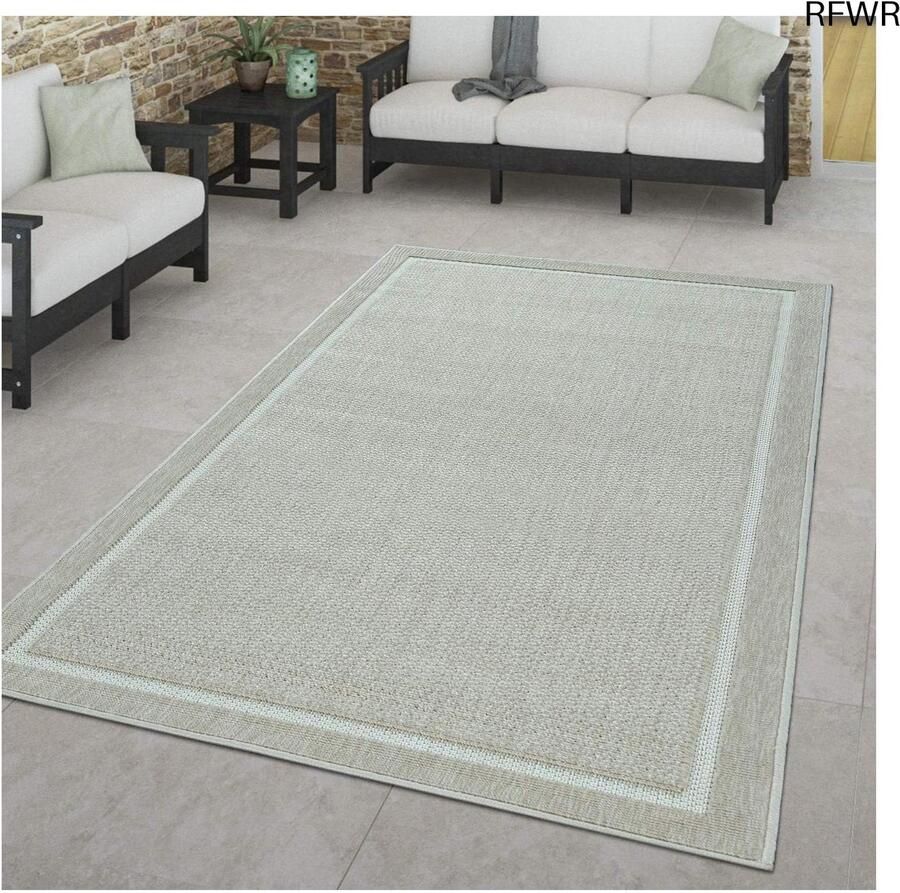 RFWR Weerbestendig Scandinavisch Vloerkleed voor Binnen en Buiten 120x170 cm Beige