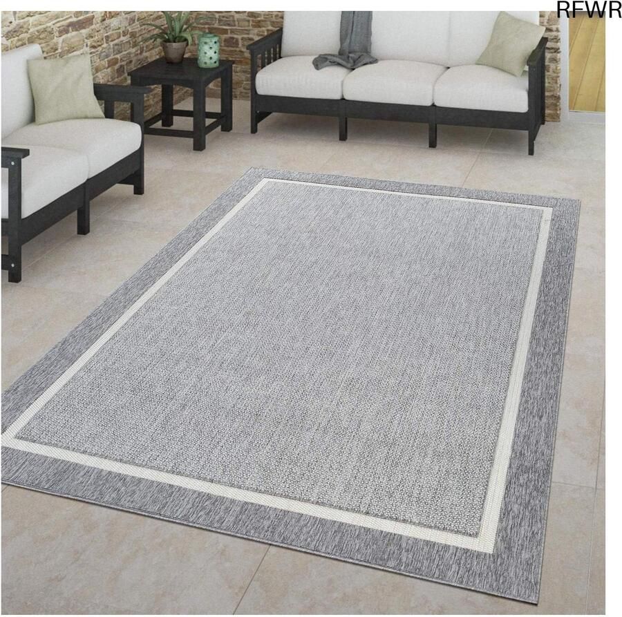 RFWR Weerbestendig Scandinavisch Vloerkleed voor Binnen en Buiten 120x170 cm Grijs