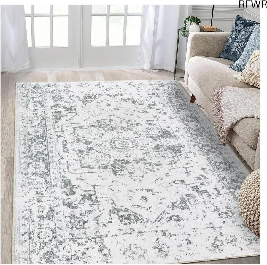 RFWR Zacht en Pluizig Tapijt voor Woonkamer en Slaapkamer Antislip Vintage Vloerkleed 120 x 170 cm