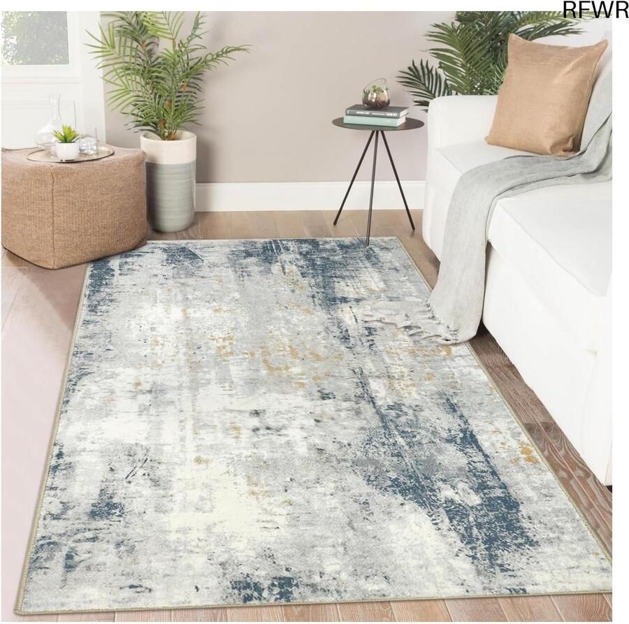 RFWR Zacht en Pluizig Vloerkleed 80 x 150 cm Modern Antislip Tapijt voor Woonkamer en Slaapkamer Wasbaar en Duurzaam