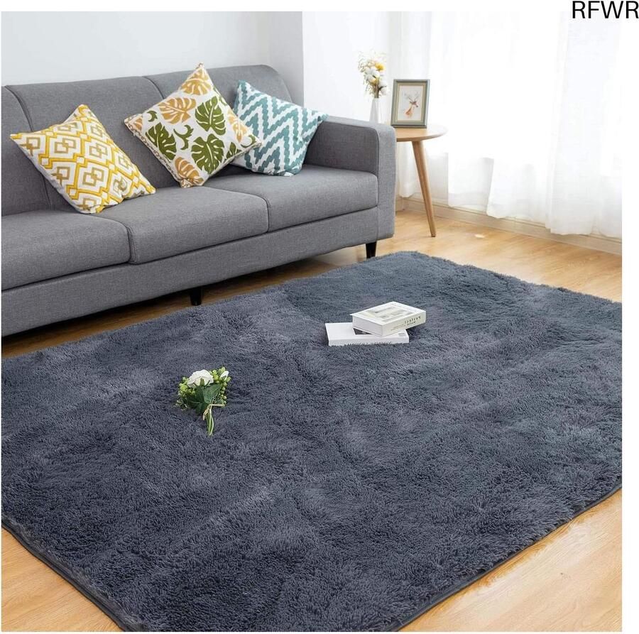 RFWR Zachte Anti-Slip Tapijten voor Woonkamer en Slaapkamer Pluizige en Comfortabele Vloertapijten 120 x 180 cm