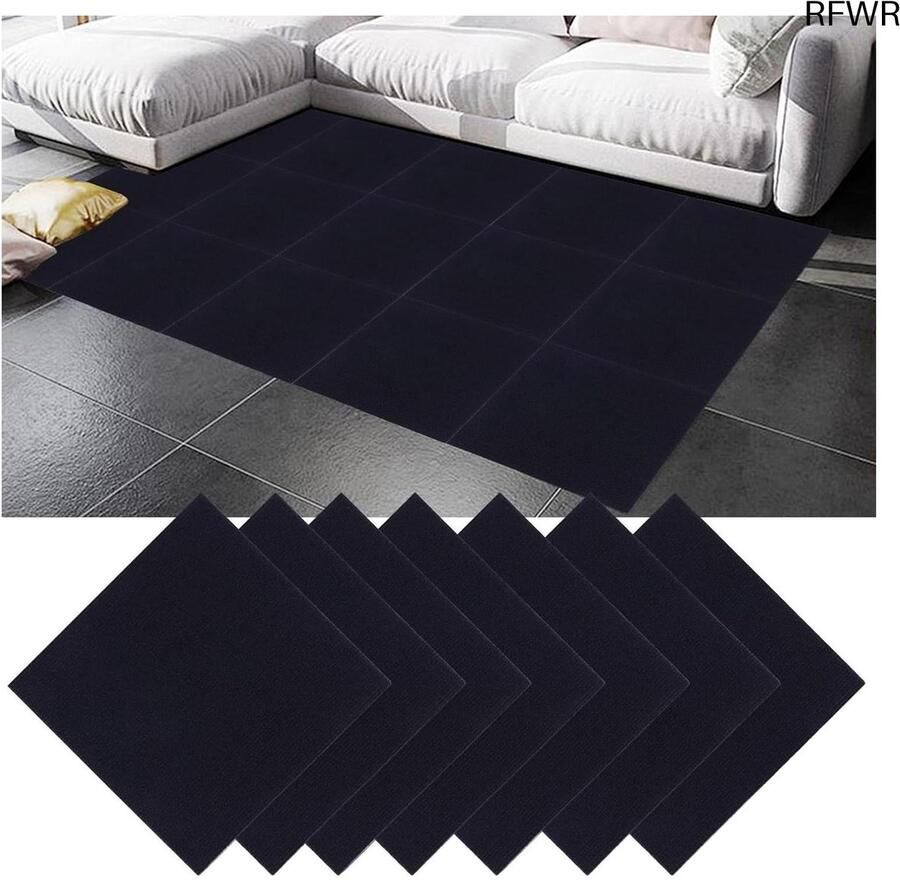 RFWR Zelfklevende tapijttegels 30x30 cm 30 stuks Donkerblauw voor kantoor en woonkamer