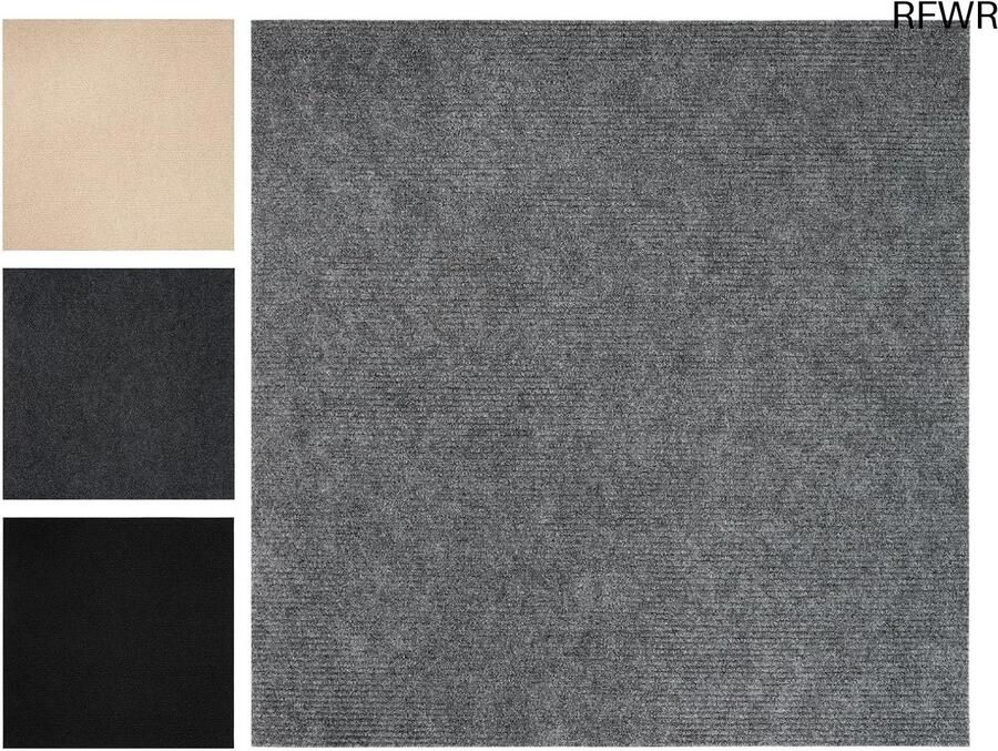 RFWR Zelfklevende tapijttegels 50 x 50 cm voor vloeren in woningen en commerciële ruimtes