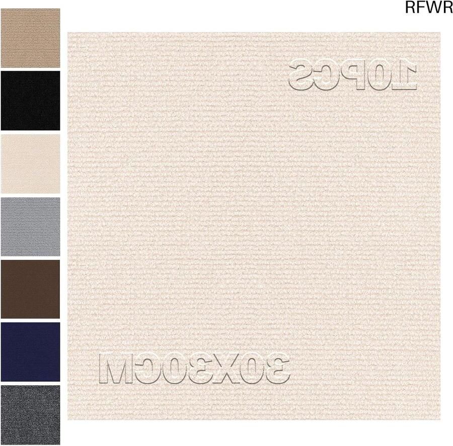 RFWR Zelfklevende Tapijttegels Beige 30 x 30 cm Antislip & Duurzaam