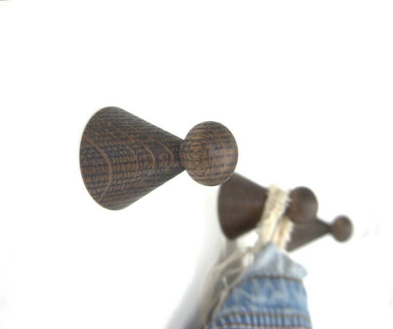 RHOOTZ 3 stuks donkerbruine kapstokhaken model SNOOP van