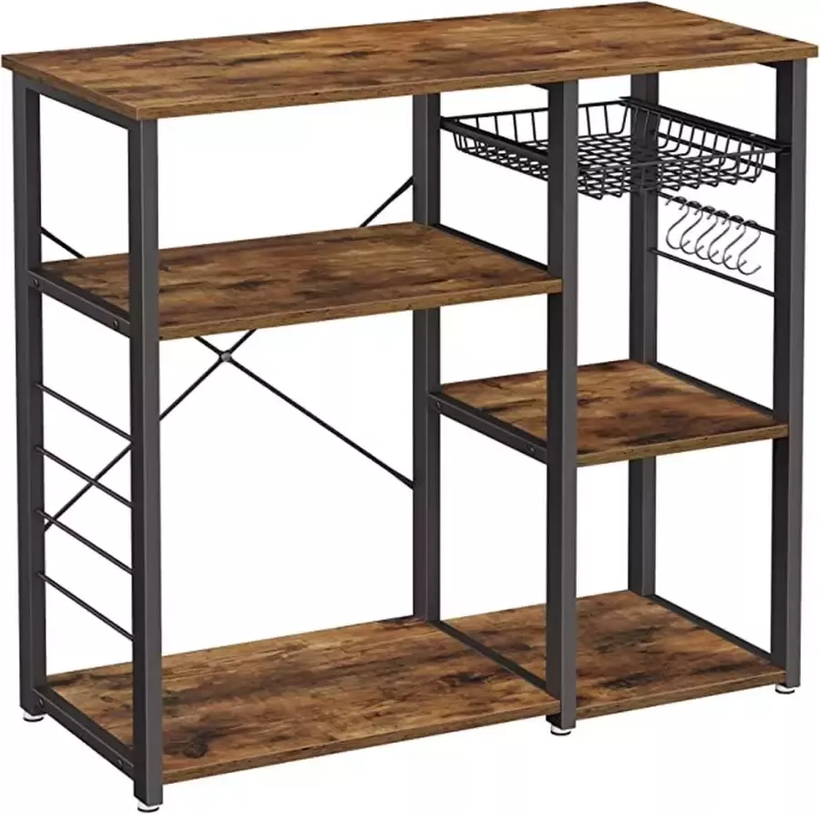 Rich Interiors Keukenkast Industrieel- Keukentrolley Opbergkast Opbergrek Vintage Metaal MDF