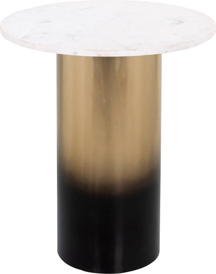 Richmond Interiors Richmond Bijzettafel Alfie Marmer 51cm Goud Rond - Foto 1