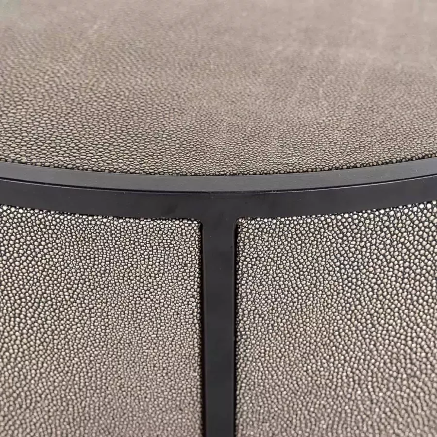 Richmond Interiors Richmond Ronde Bijzettafel Lustrio Ø48cm Shagreen look Taupe - Foto 1