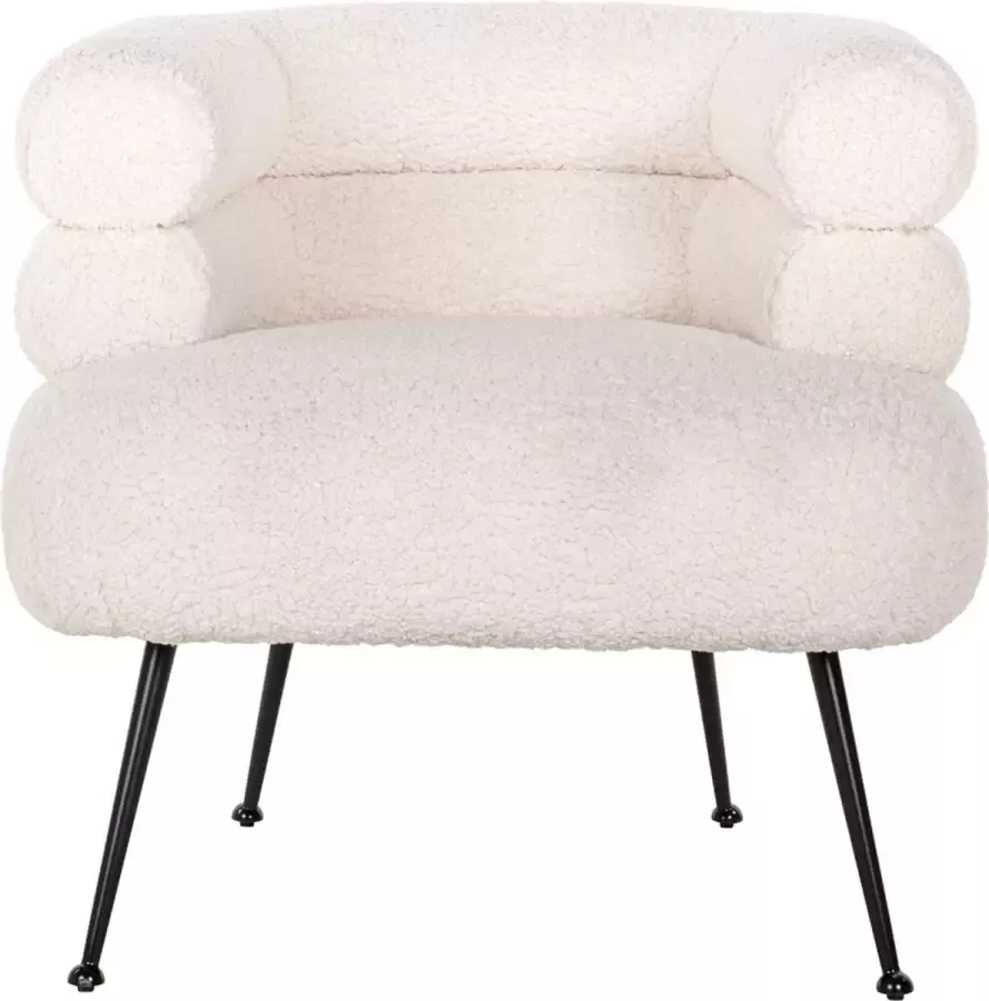 Richmond interiors Fauteuil Amelia white faux Sheep black (Faux Sheep 313-2) S4520 WHITE - Foto 2