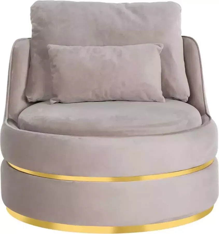 Richmond interiors Fauteuil Kylie khaki velvet gold (Quartz Khaki 903)