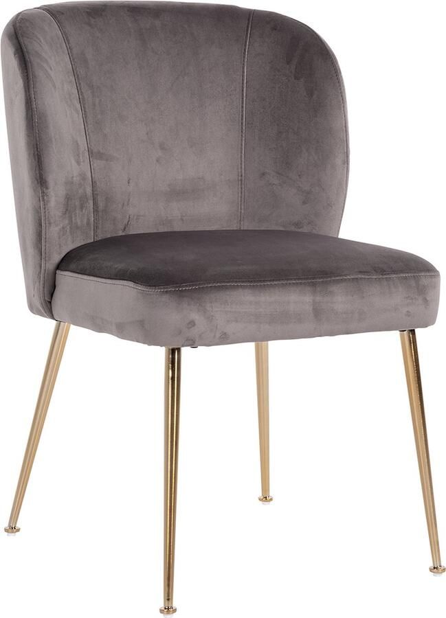 Richmond Interiors Richmond Eetkamerstoel Cannon Velvet Stone Goud