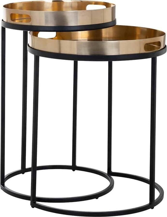 Richmond interiors Richmond Bijzettafel Lewis set van 2 Goud