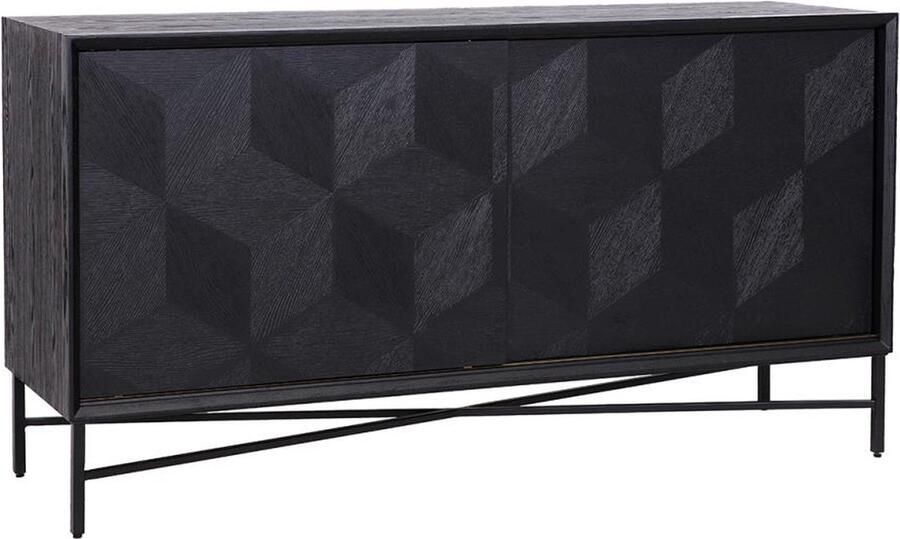 Richmond Interiors Richmond Dressoir Blax 160cm Eikenhout en staal zwart - Foto 2